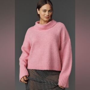 Anthropologie Pilcro The Lennon Wide-Sleeve Turtleneck Sweater Pink L